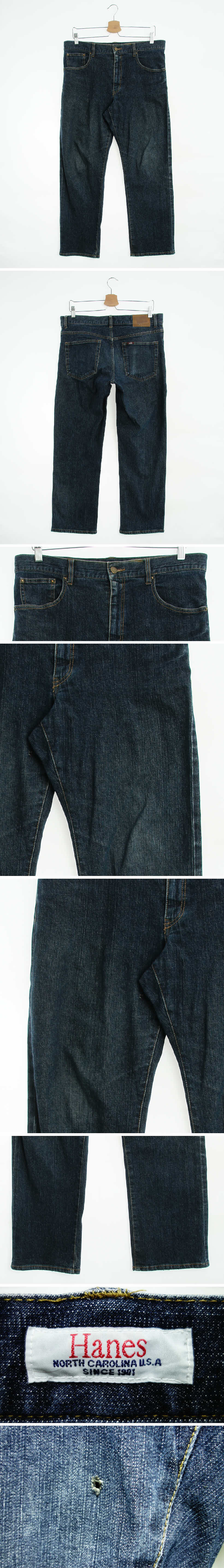 hanes 블루 데님 스트레이트진
