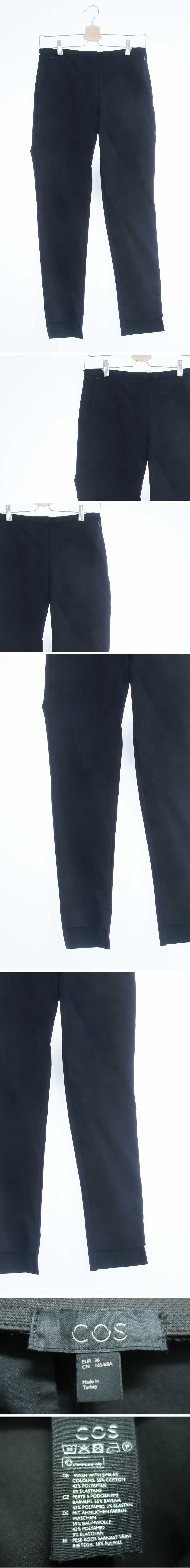 코스 밑단언발스트레이트팬츠 코스 블랙 면혼방 밑단언발스트레이트팬츠