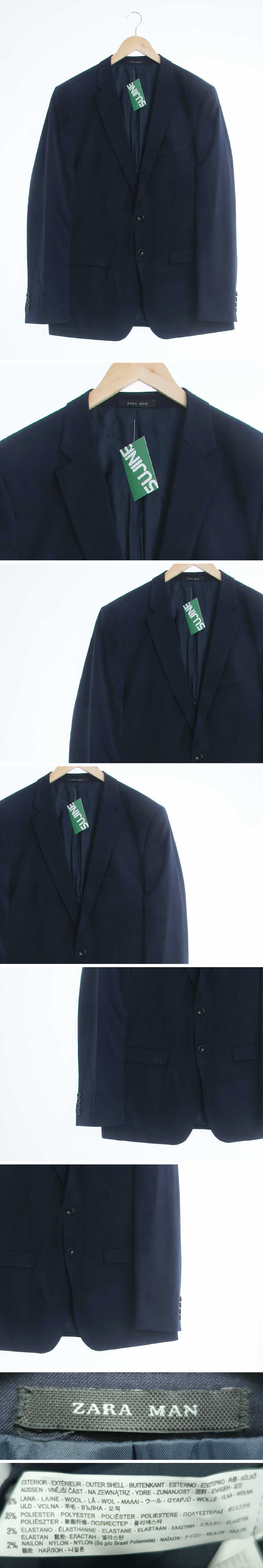 자라 정장자켓 자라 네이비 울혼방 정장자켓