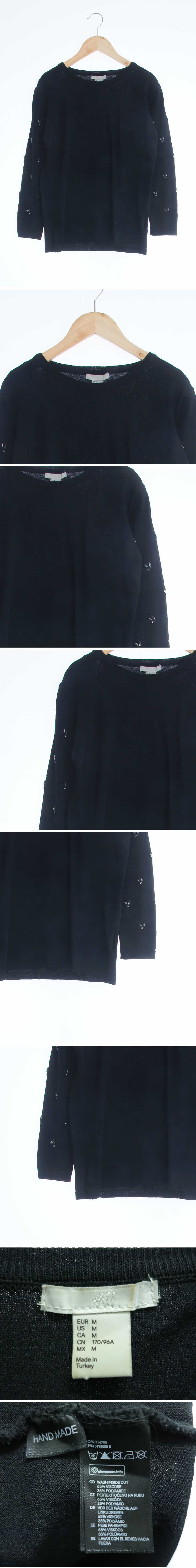h&m 큐빅라운드긴팔니트