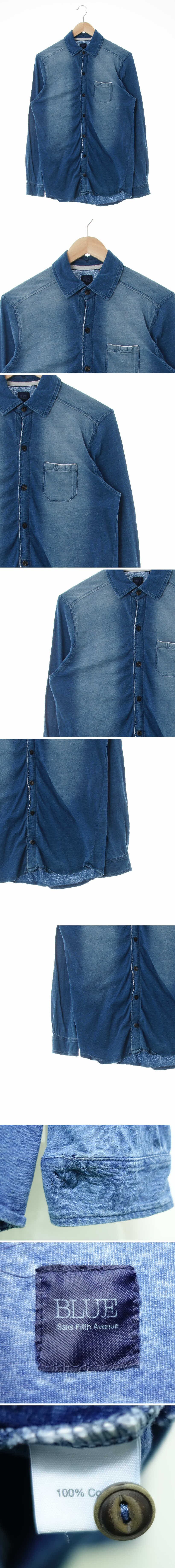 blue 포켓긴팔셔츠 blue 블루 면 포켓긴팔셔츠