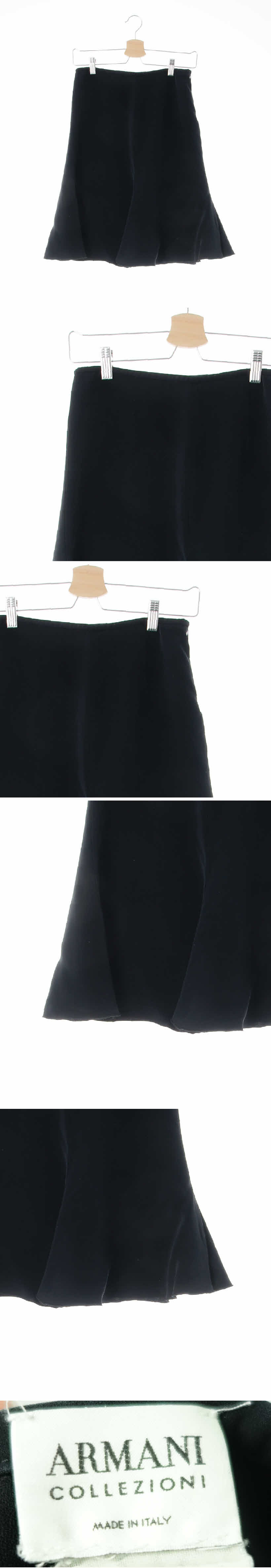 알마니 다크그레이 실크 미디플레이어스커트