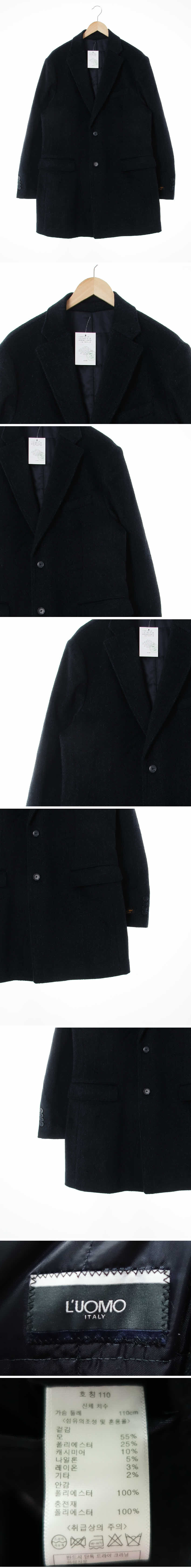 luomo 투버튼코트 luomo 네이비 캐시미어혼방 투버튼코트