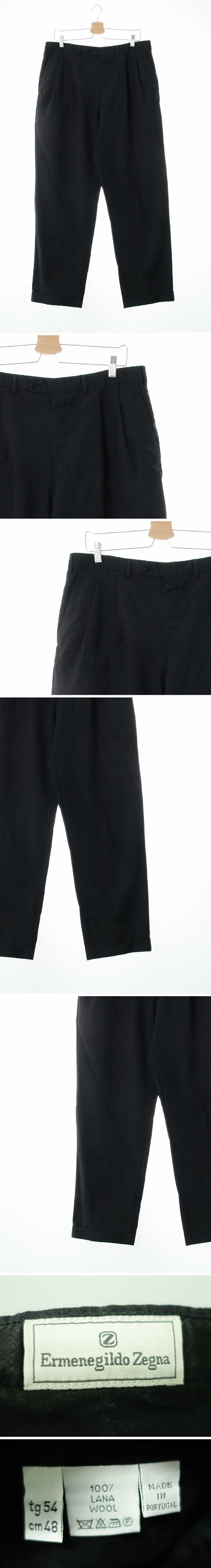 ermenegildozegna 투핀턱카브라팬츠 ermenegildozegna 다크그레이 울 투핀턱카브라팬츠