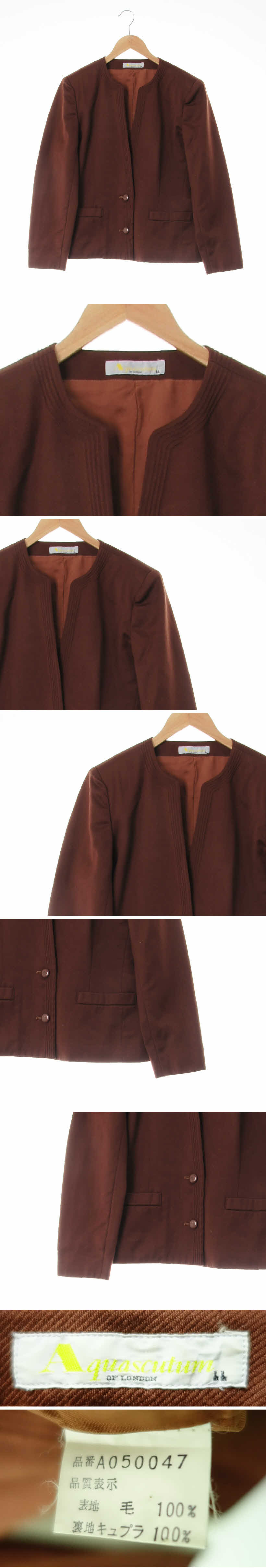 aquascutum 골지포인트노카라자켓