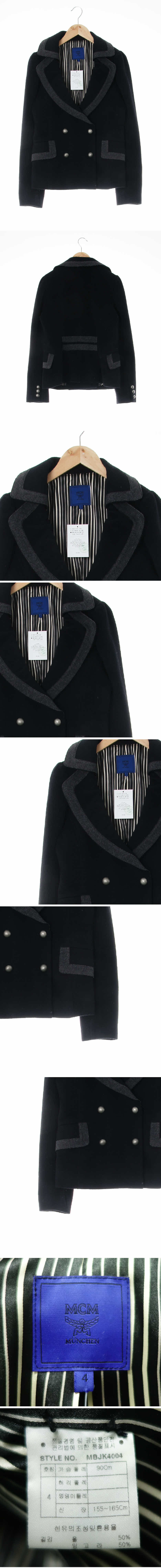 MCM 둥근카라더블재킷 MCM 블랙 앙고라혼방 둥근카라더블재킷