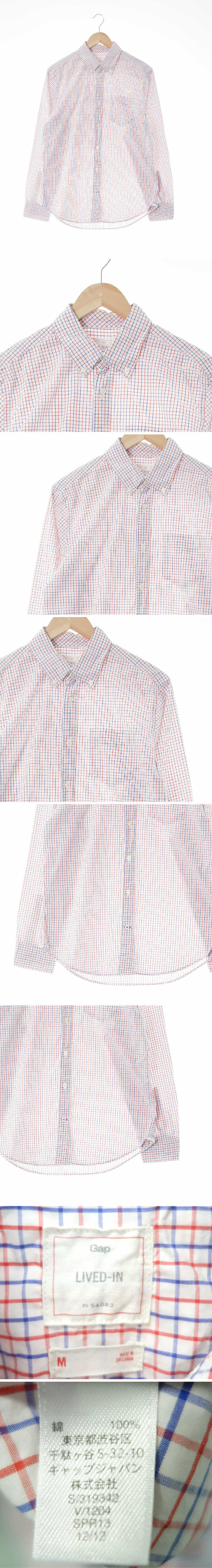 gap 블루레드 테터솔체크 면 긴팔셔츠