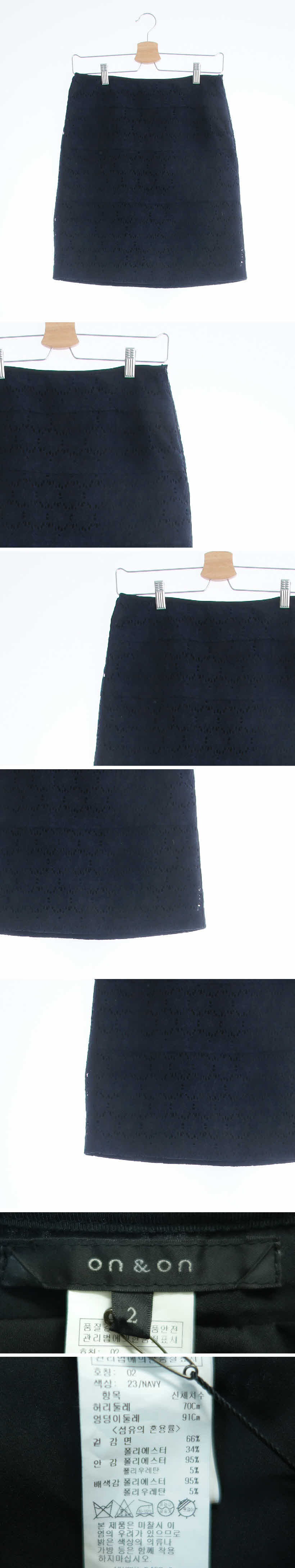 온앤온 플라워레이스h라인스커트 온앤온 블랙 플라워패턴 면혼방 플라워레이스h라인스커트