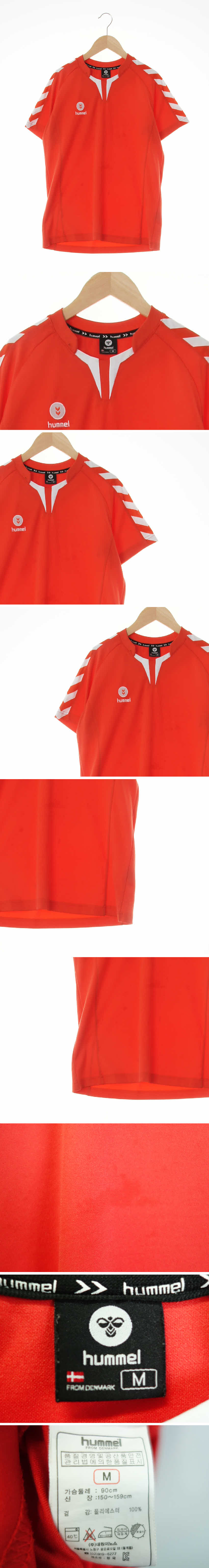 hummel 슬리브라인스포츠반팔티 hummel 레드화이트 화살표패턴 슬리브라인스포츠반팔티