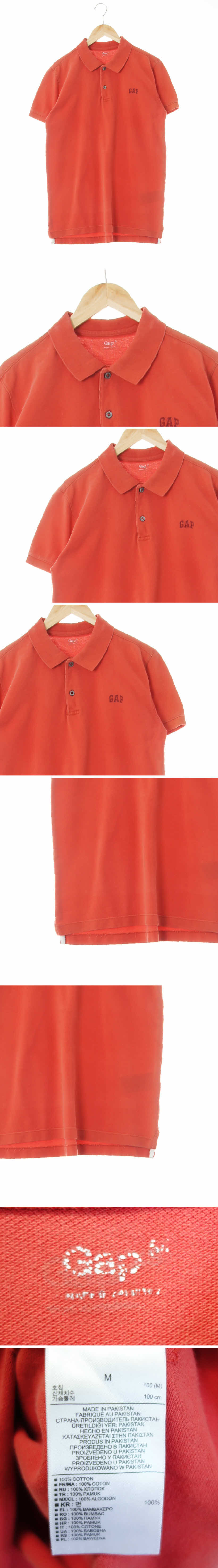 gap 반팔카라티 gap 캐년클레이오렌지 면 반팔카라티