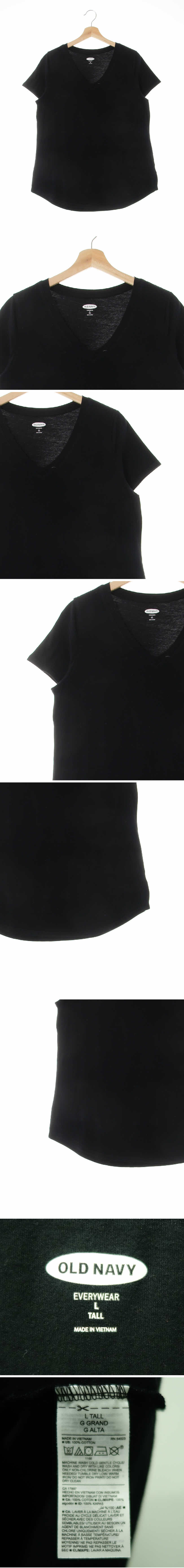 올드네이비 브이넥반소매티 올드네이비 블랙 면 브이넥반소매티