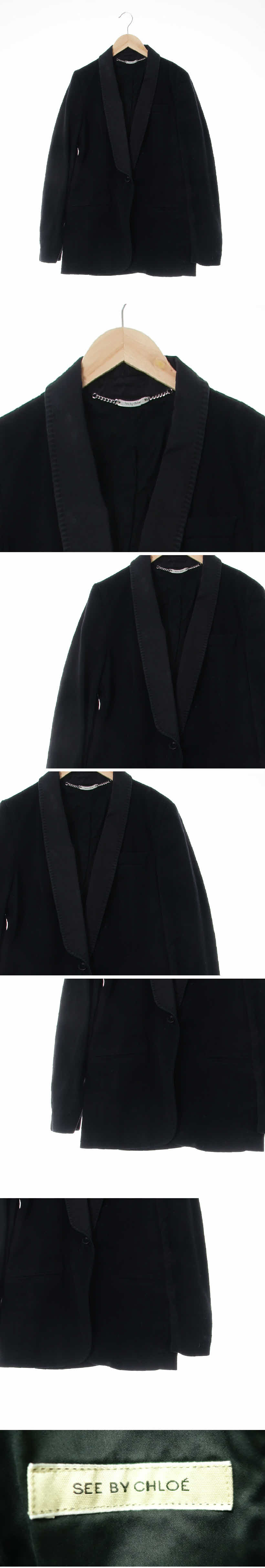 끌로에 카라베색원버튼블레이저 끌로에 블랙 카라베색원버튼블레이저