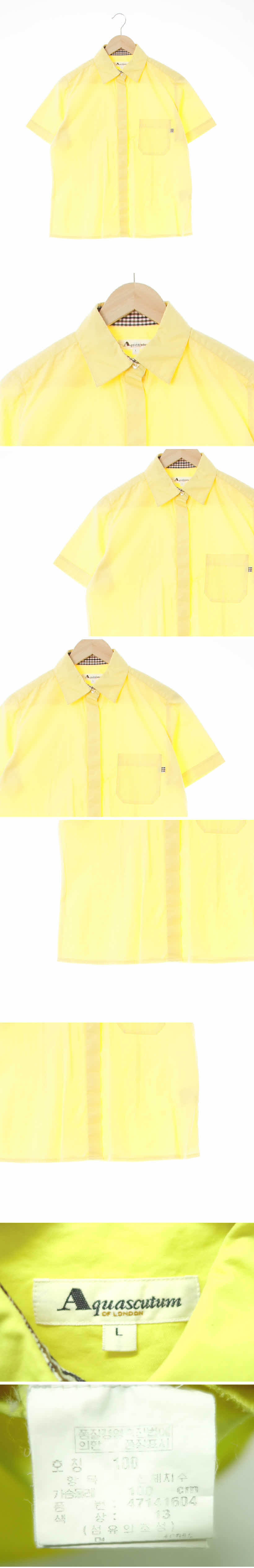 aquascutum 반팔셔츠 aquascutum 라이트레몬토닉 면 반팔셔츠