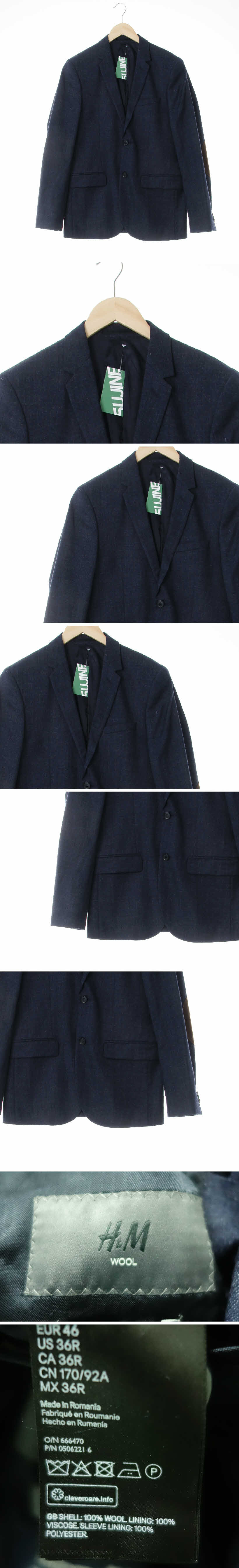 h&m 투버튼블레이저 h&m 네이비 울 투버튼블레이저