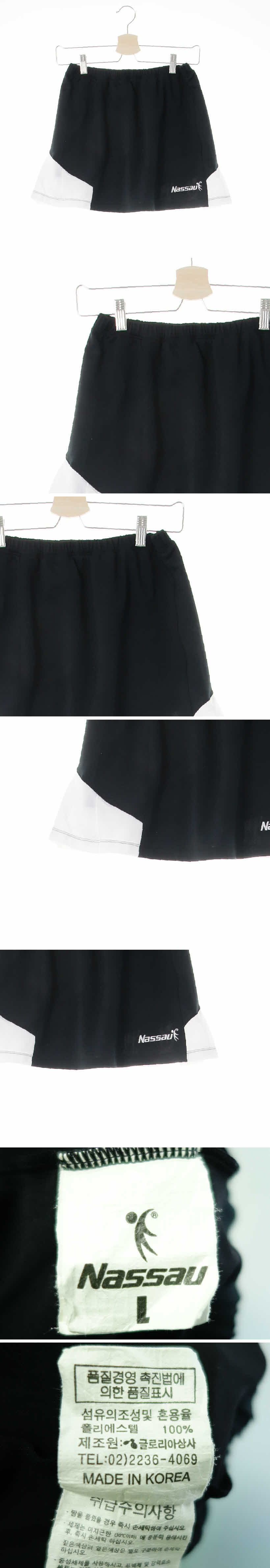 nassau 메쉬배색스포츠미니스커트 nassau 블랙화이트 메쉬배색스포츠미니스커트