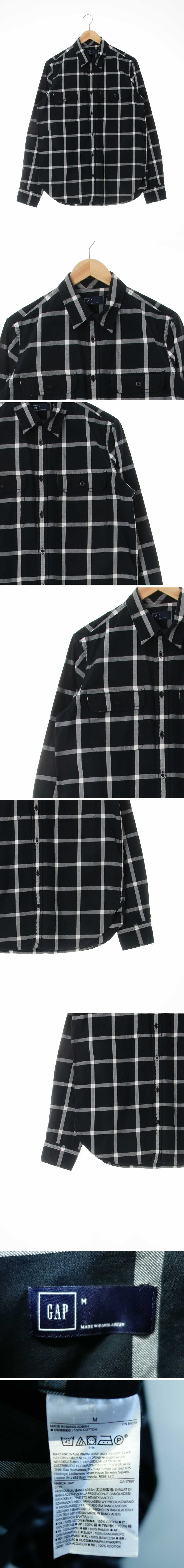 gap 플랩포켓긴소매셔츠 gap 블랙 체크 면 플랩포켓긴소매셔츠