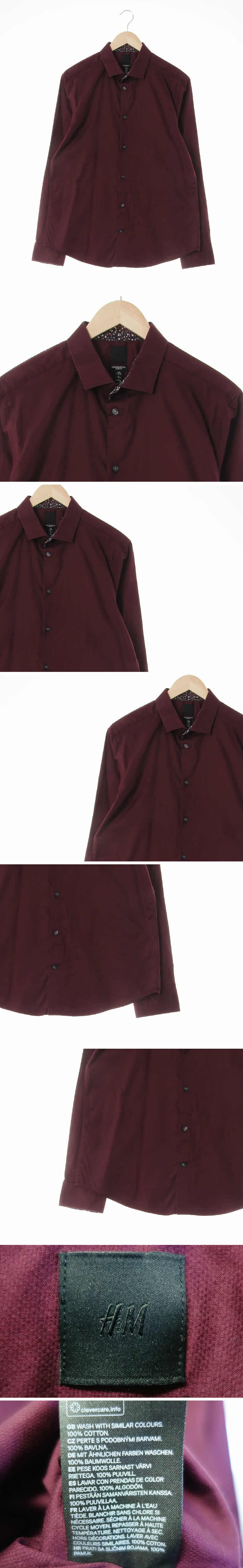 h&m 와이드긴팔셔츠 h&m 바이올렛 면 와이드긴팔셔츠