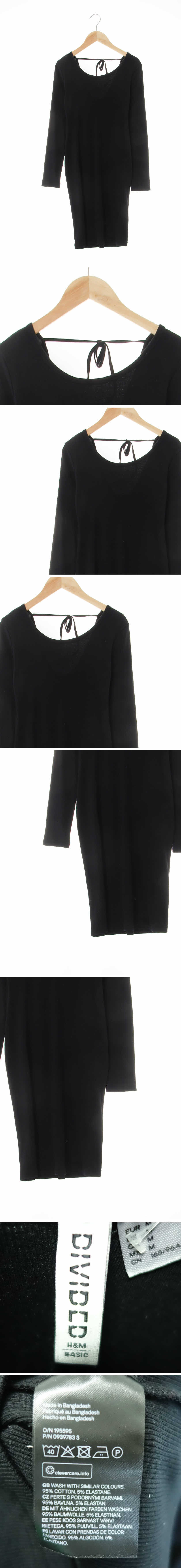 h&m 슬림원피스 h&m 블랙 면혼방 슬림원피스