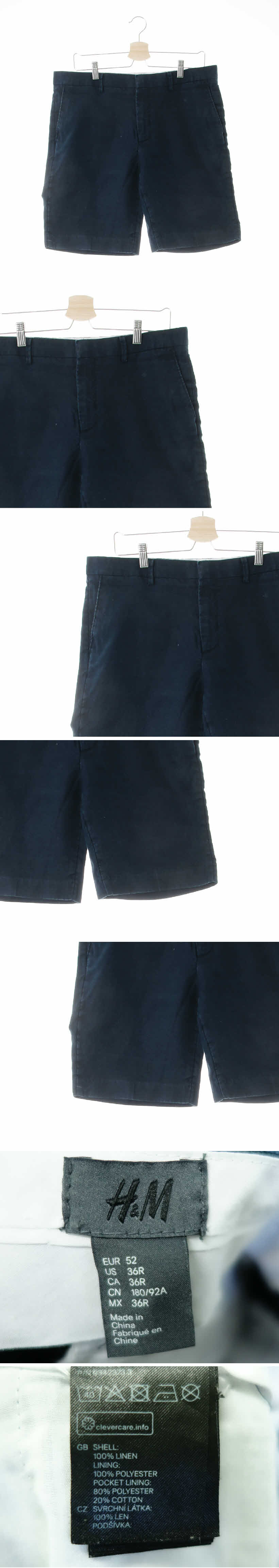 h&m 하프팬츠 h&m 네이비 린넨 하프팬츠