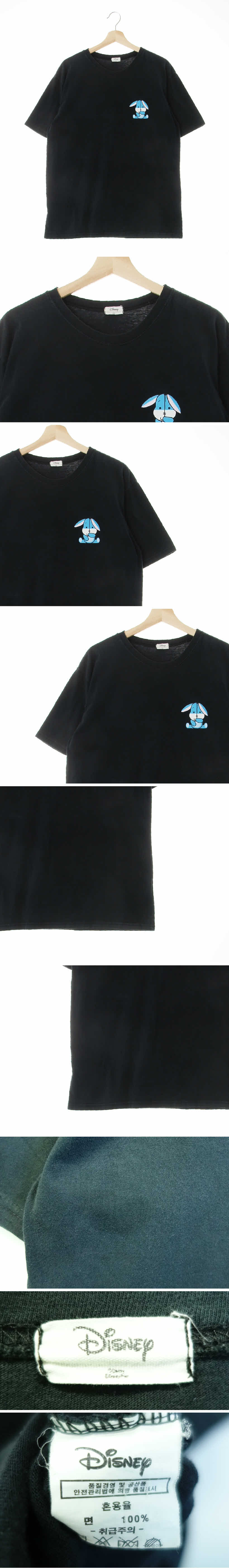 디즈니 라운드반팔티 디즈니 블랙 프린팅 면 라운드반팔티