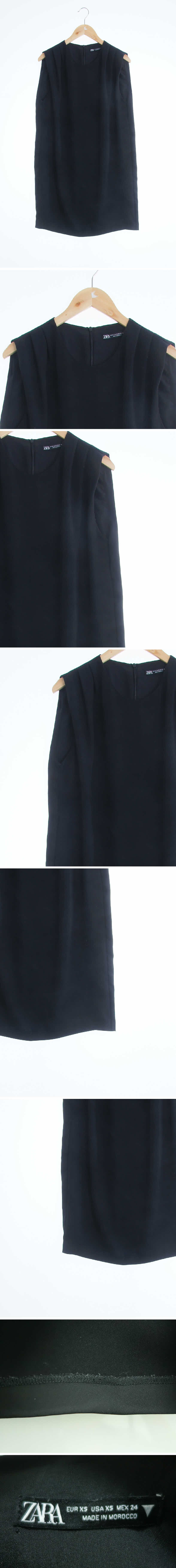 자라 민소매핀턱원피스 자라 블랙 민소매핀턱원피스
