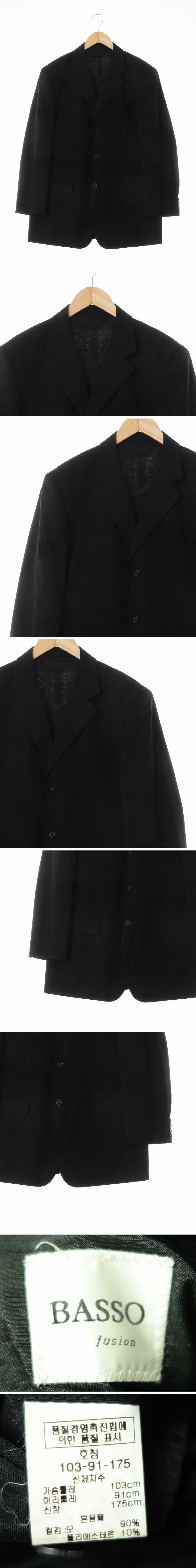 basso 쿨쓰리버튼블레이저 basso 블랙 울혼방 쿨쓰리버튼블레이저
