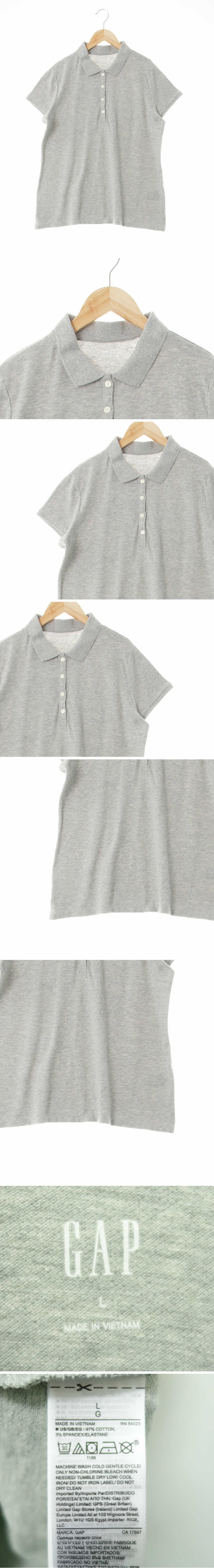 gap 반팔카라티 gap 그레이 면혼방 반팔카라티