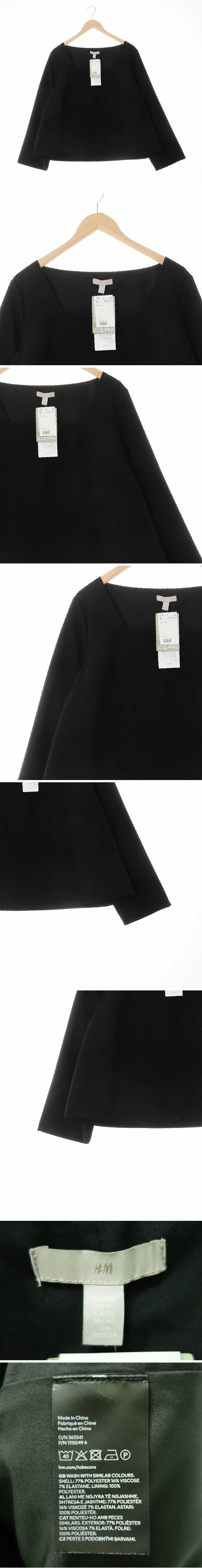 h&m 루즈핏스퀘어넥도톰블라우스 h&m 블랙 루즈핏스퀘어넥도톰블라우스