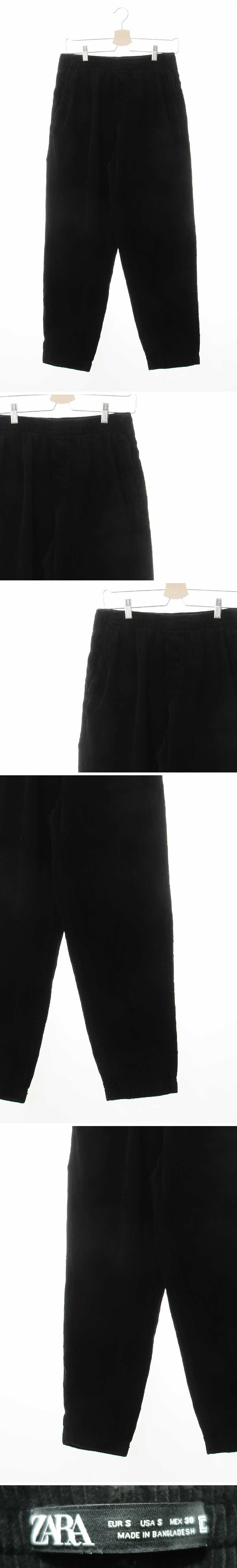 자라 블랙 스트라이프 코듀로이 코듀로이밴딩팬츠