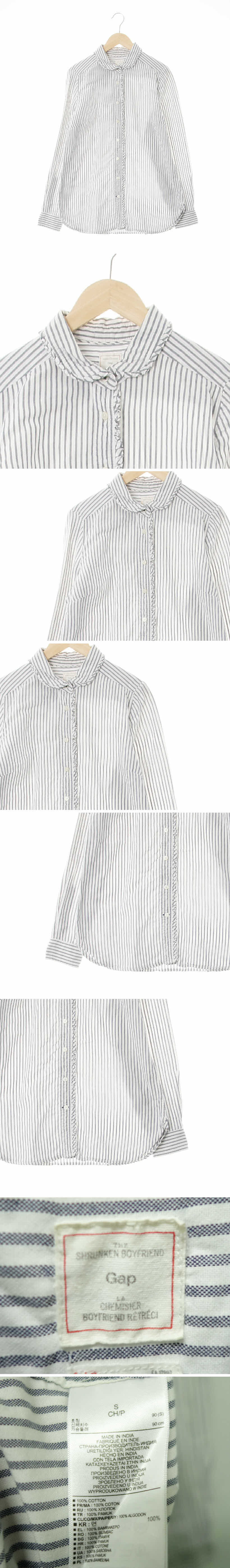gap 셔링셔츠 gap 라이트네이비믹스 스트라이프 면 셔링셔츠