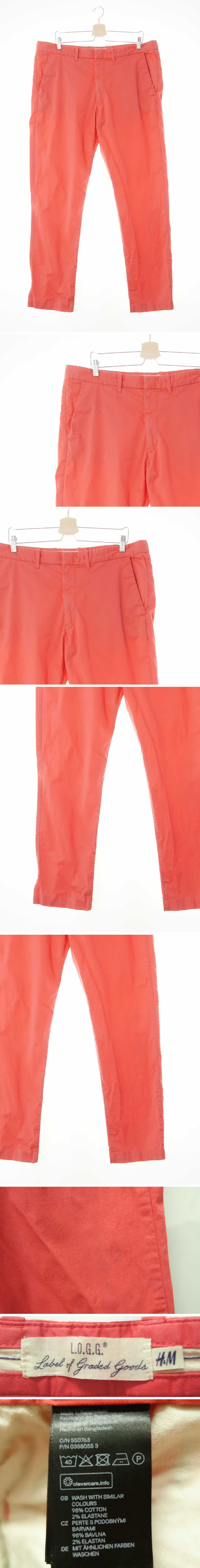 h&m 치노팬츠 h&m 다크코랄 면혼방 치노팬츠