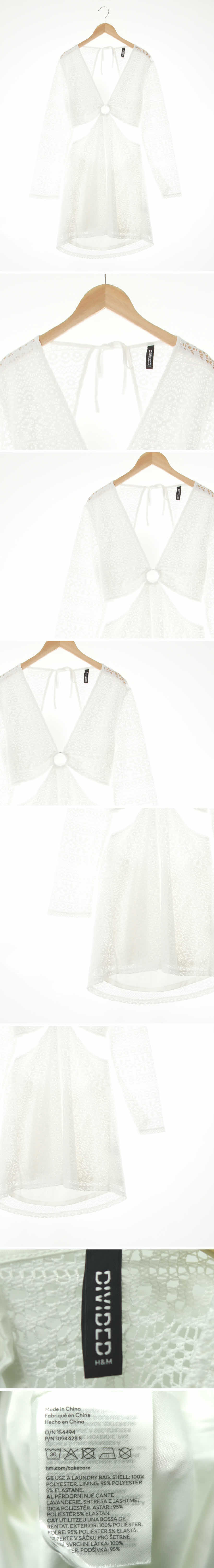 h&m 자수커버원피스 h&m 화이트 시스루 자수커버원피스