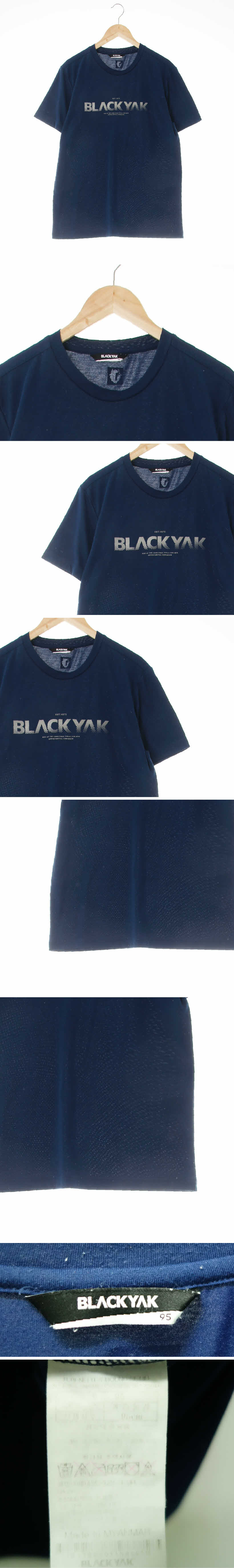 블랙야크 가슴로고반팔티 블랙야크 네이비 면 가슴로고반팔티