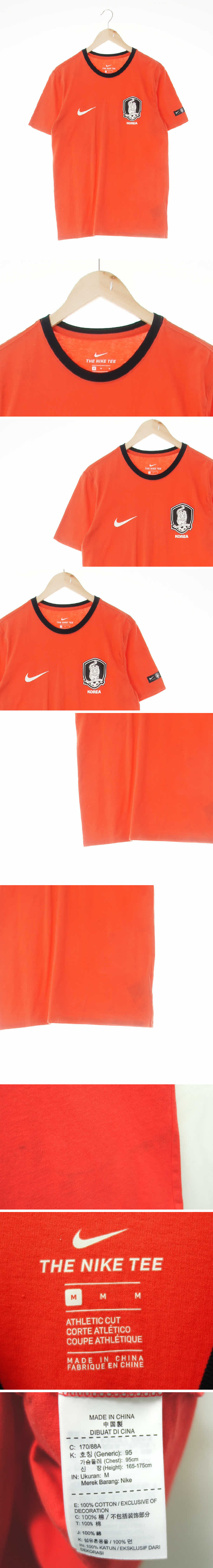 나이키 가슴로고프린팅반팔티 나이키 다홍빛레드 면 가슴로고프린팅반팔티