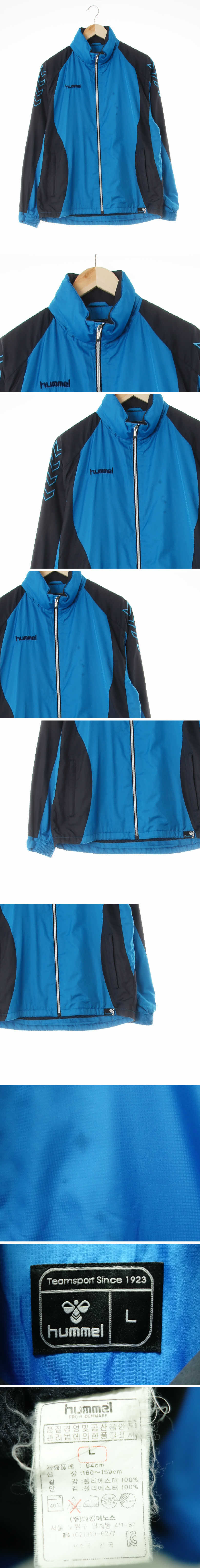 hummel 배색스포츠자켓 hummel 블루 잔체크 배색스포츠자켓