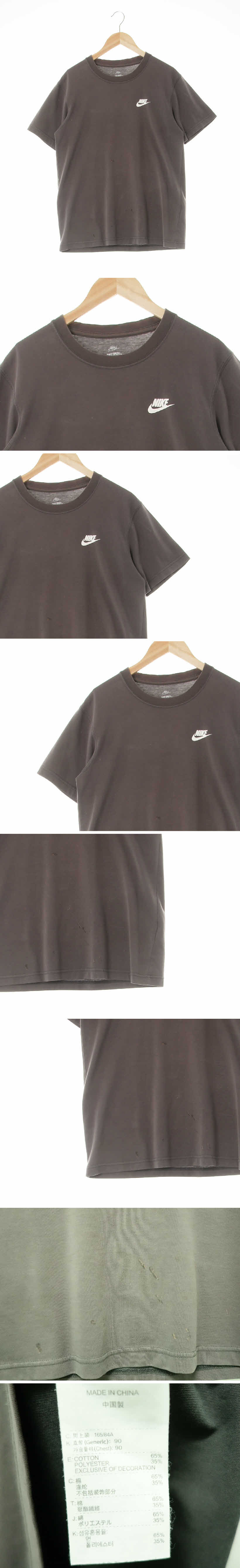 나이키 가슴로고라운드반팔티 나이키 차콜 면혼방 가슴로고라운드반팔티