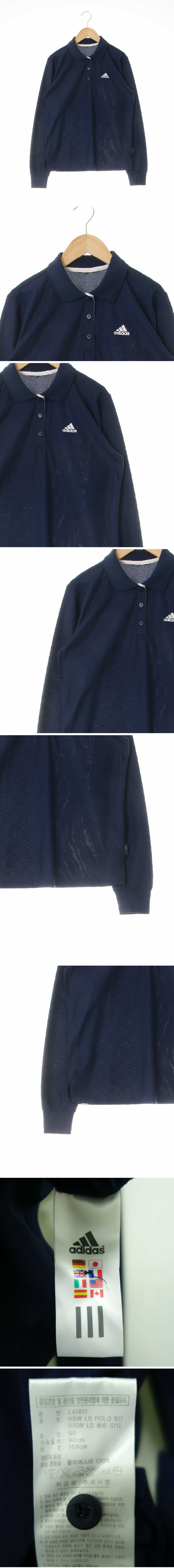 아디다스 자수로고긴소매카라티 아디다스 네이비 자수로고긴소매카라티