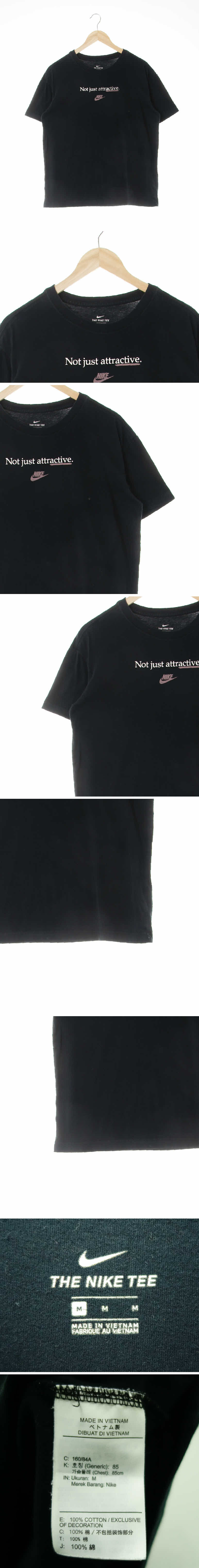 나이키 레터링크루넥반팔티 나이키 블랙 프린팅 면 레터링크루넥반팔티