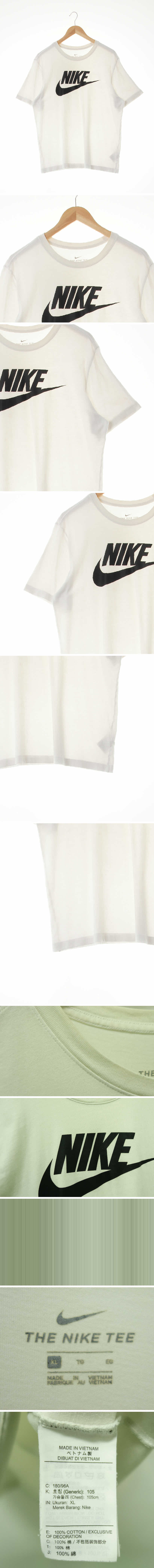 나이키 빅로고라운드반팔티 나이키 화이트 프린팅 면 빅로고라운드반팔티