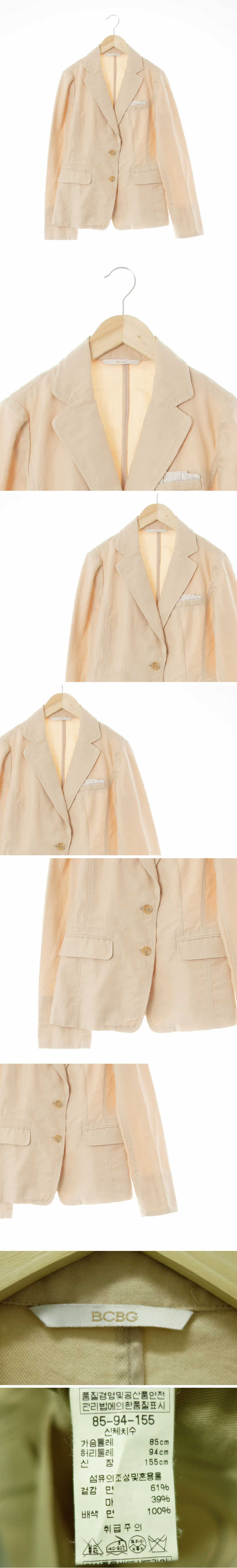 bcbg 투버튼치노블레이저 bcbg 딥피치퓨레베이지 린넨혼방 투버튼치노블레이저