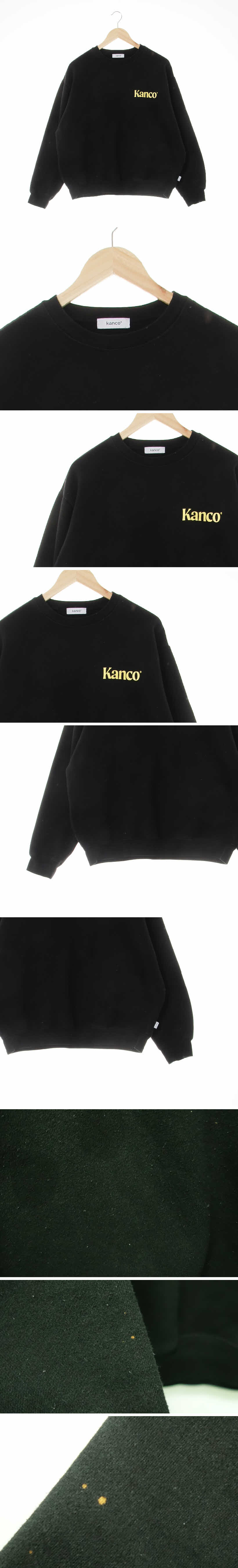 kanco 로고맨투맨 kanco 블랙 면혼방 로고맨투맨