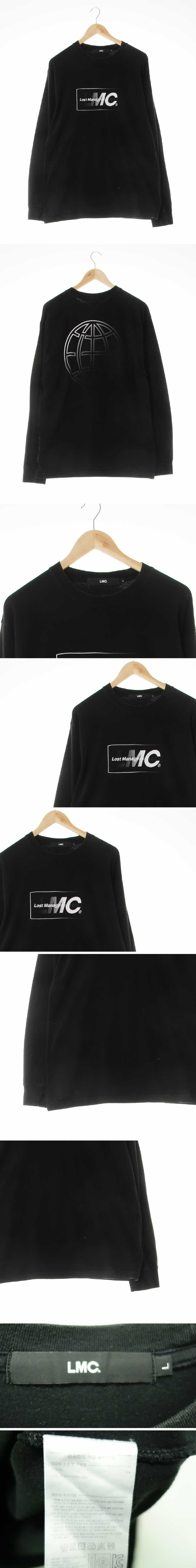 lmc 크루넥빅로고티 lmc 블랙 프린팅 면 크루넥빅로고티