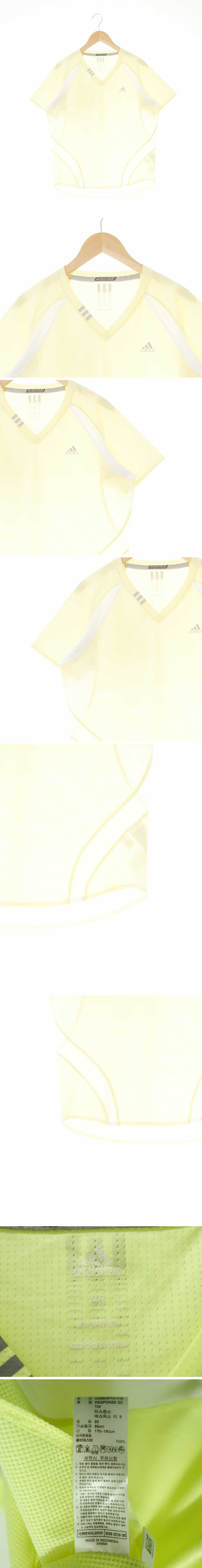 아디다스 브이넥스포츠반팔티 아디다스 라이트옐로우 브이넥스포츠반팔티