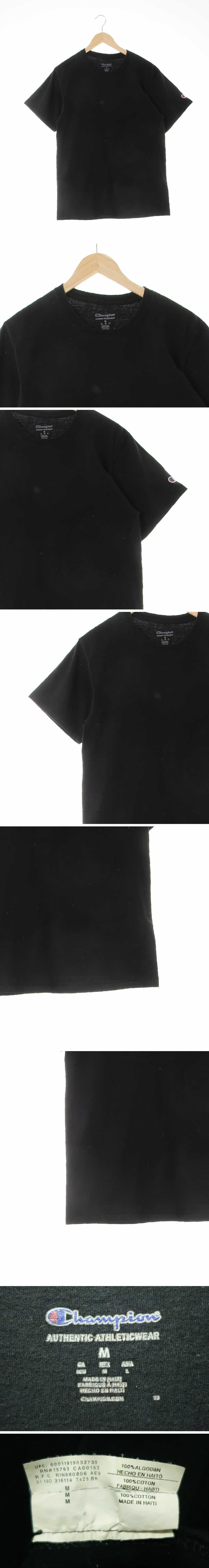 챔피언 크루넥반팔티 챔피언 블랙 면 크루넥반팔티