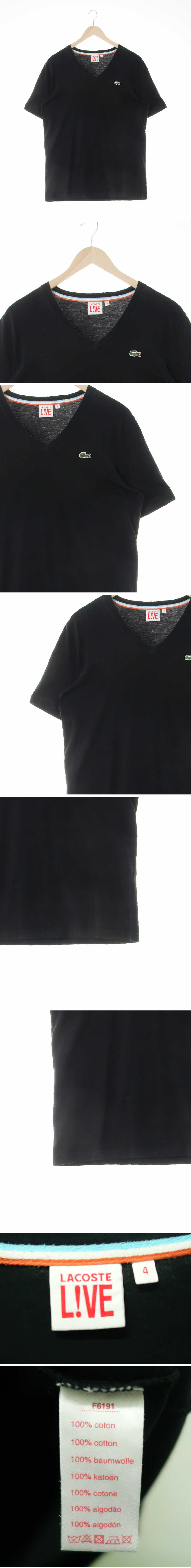 라코스테 악어로고크루넥브이넥반팔티 라코스테 블랙 면 악어로고크루넥브이넥반팔티
