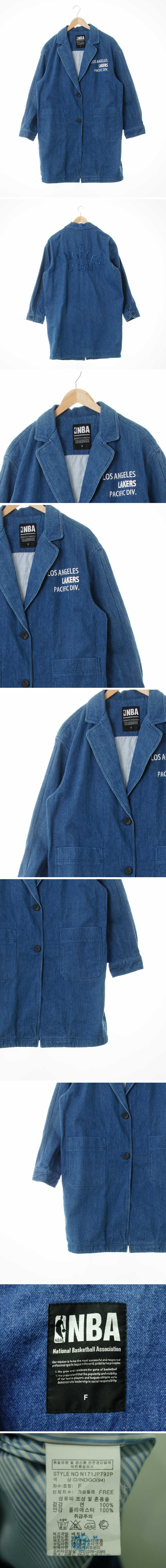 NBA 로스앤젤레스자수청코트 NBA 중청 데님 로스앤젤레스자수청코트