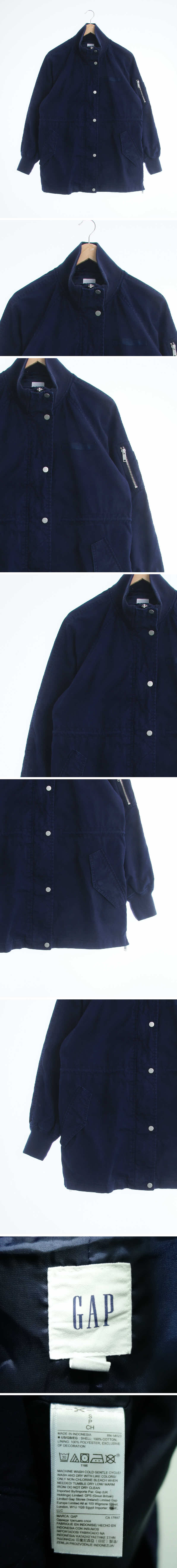 gap 시보리하이넥워싱나그랑재킷 gap 네이비 면 시보리하이넥워싱나그랑재킷