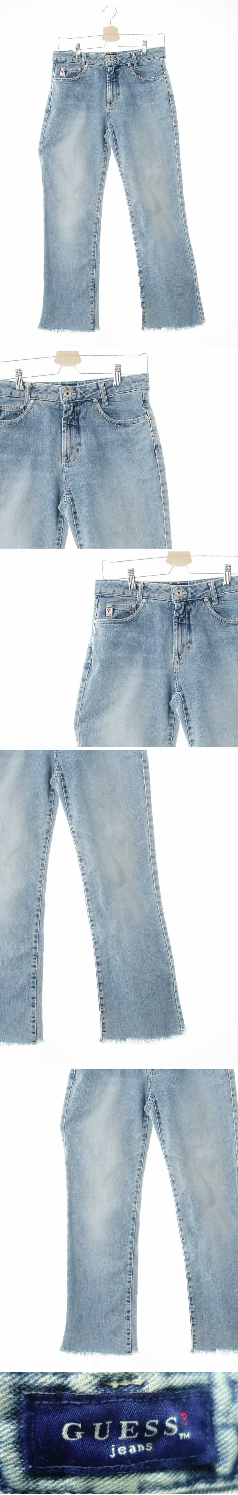 게스 러프컷세미부츠컷진 게스 연청 데님 러프컷세미부츠컷진