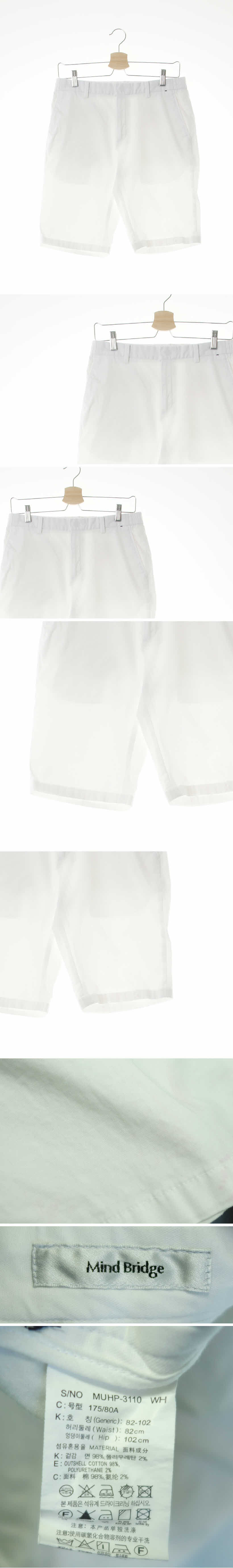 마인드브릿지 하프치노팬츠 마인드브릿지 화이트 면혼방 하프치노팬츠