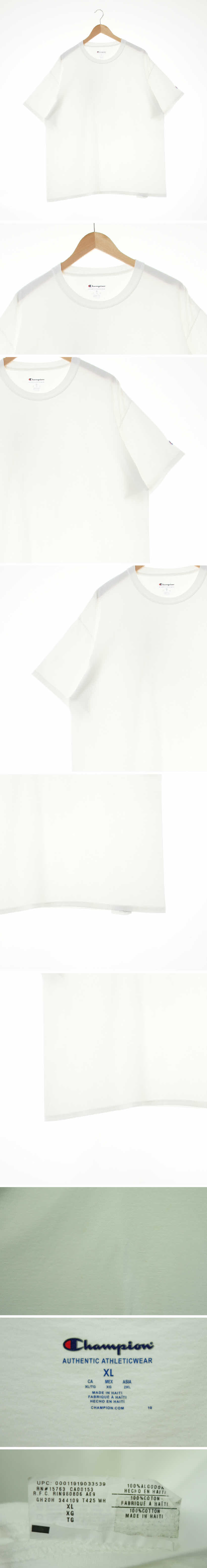 챔피언 크루넥반팔티 챔피언 화이트 면 크루넥반팔티